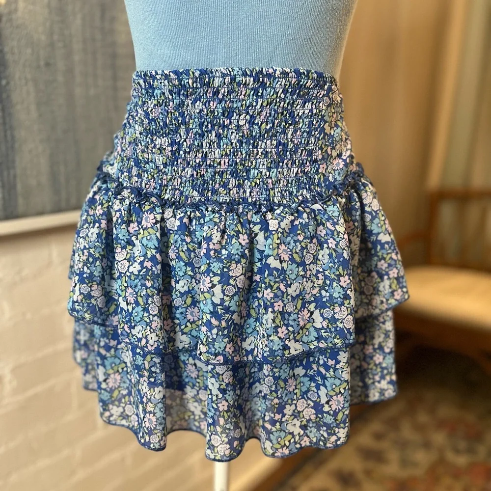 Wild Fable Blue Floral Ruffle Tiered Skirt - Picture 8 of 10
